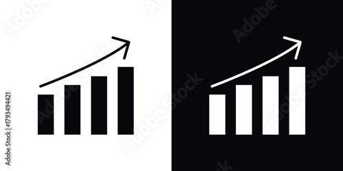 Statistics icon solid style collection. flat style symbols