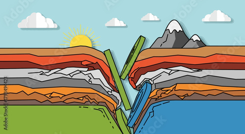 Geological Fault Lines - Earths Crustal Movements Depicted.