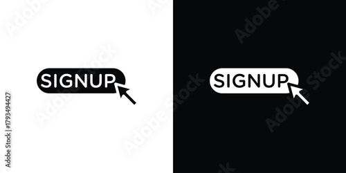 Sign up icon solid style collection. flat style symbols