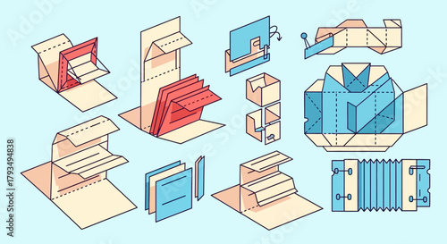 Pop-up card and book mechanisms with various folding patterns.