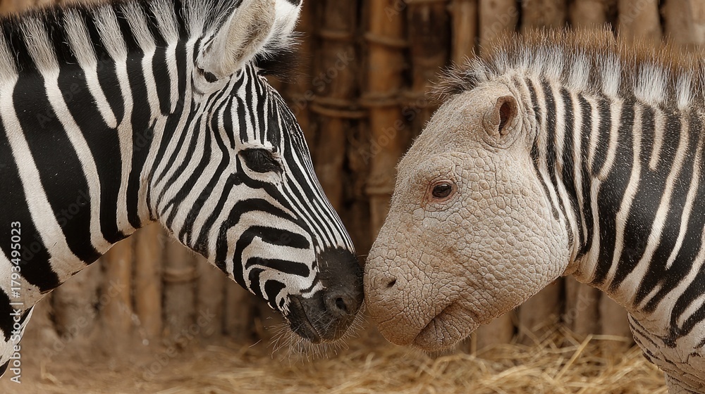 Obraz premium Zebra and Zonkey - A Striking Display of Natures Wonders.