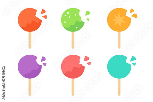 Candy and sweets silhouette icon set. including lollipop, candy cane, bonbon, chocolate, gummy bear, and popcorn