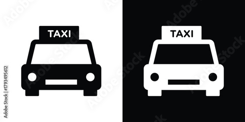 Taxi icon solid style collection. flat style symbols