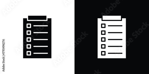 Todo list icon solid style collection. flat style symbols