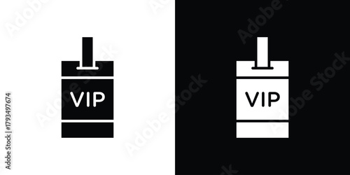 VIP pass icon solid style collection. flat style symbols