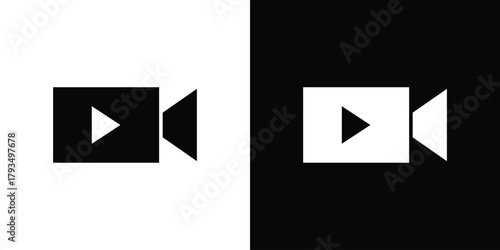 Video icon solid style collection. flat style symbols