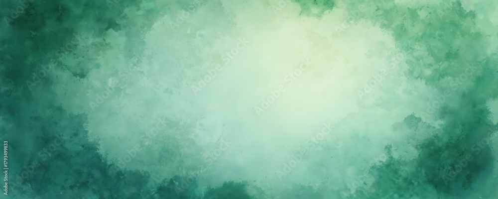 Obraz premium Abstract watercolor background with soft green colors and textured grunge effect. Painted artistic banner for web design or print usage. Artistic backdrop for various creative projects.