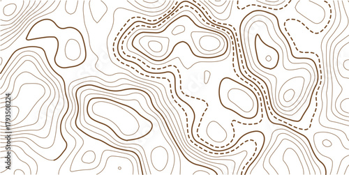 Abstract topo contour map on white background, Topographic map Topographic contour lines map seamless pattern.Topography background. Vector banner. Topo,
