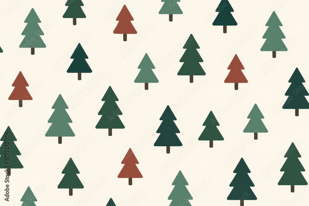 Obraz premium Colorful pine tree pattern
