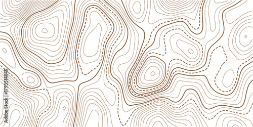 Topographic map pattern background vector. Abstract line contour mountain terrain map background. Vector illustration. 