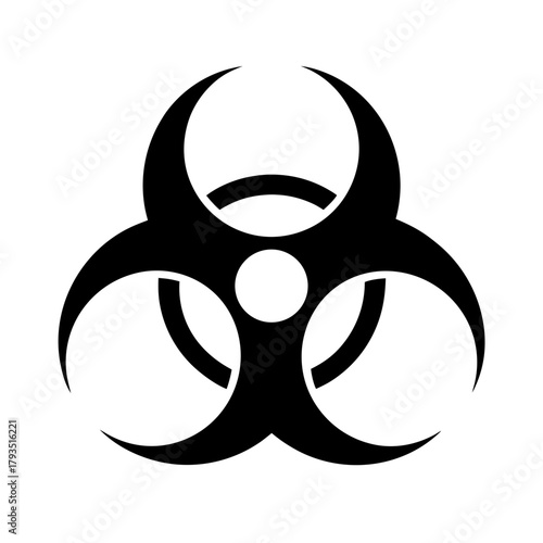 Black Biohazard Warning Sign Vector