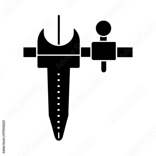 Vernier Caliper Silhouette Vector Illustration