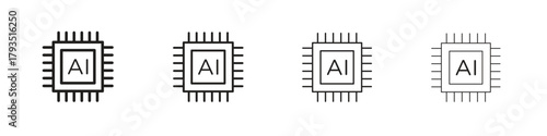AI chip icon logotype graphic design web element isolated on white