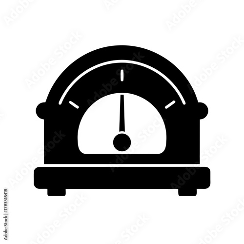 Silhouette Pressure Gauge Vector Illustration