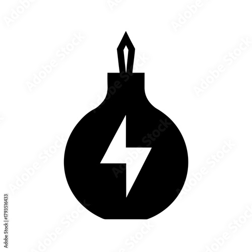 Energy Light Bulb Silhouette Power Vector Illustration