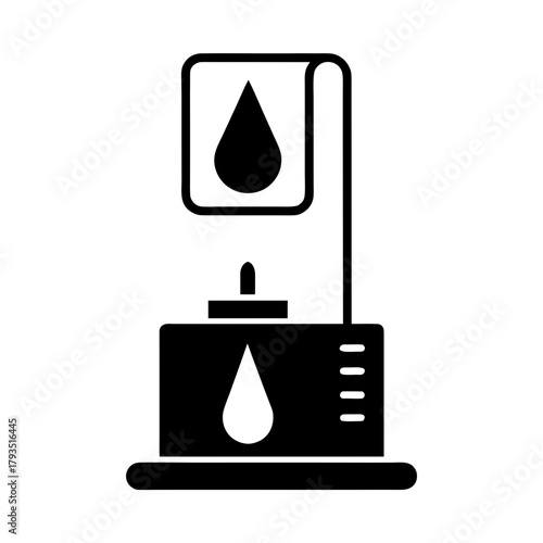 IV Infusion Machine Silhouette Hospital Equipment Icon Vector