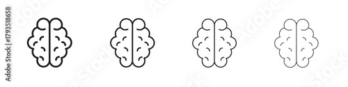 Brain icon logotype graphic design web element isolated on white
