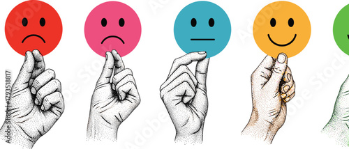 Time management concepts illustrated with various icons of clocks, hourglass, and hands representing punctuality and scheduling