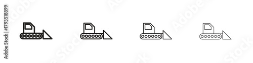 Bulldozer icon logotype graphic design web element isolated on white