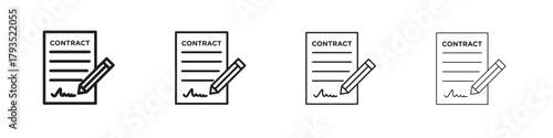 Contract icon logotype graphic design web element isolated on white