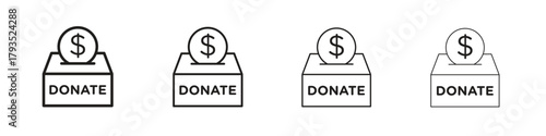 Donation box icon logotype graphic design web element isolated on white
