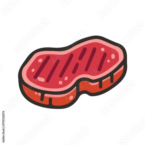 Carne Asada, clean 2D vector flat illustration in minimal and modern style on a white background.