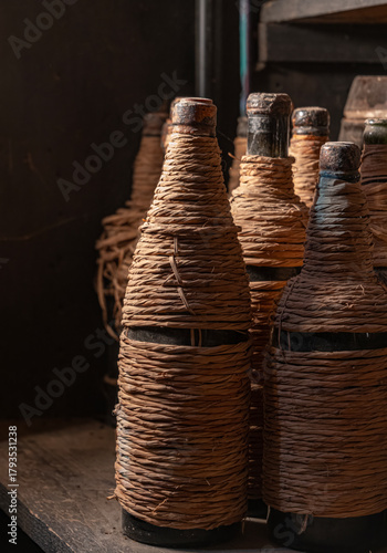 Ancient Twine Wrapped Bottles, historic Wah Hop Chinese Store, Coloma