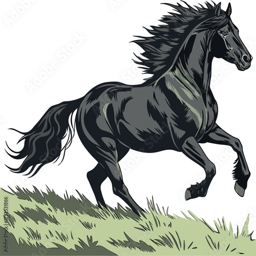 Highly realistic vector art of a powerful black subject