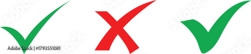 Green Checkmarks and Red Cross Symbols check mark