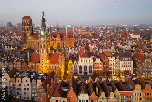 Canvas Print View of the Old Town - Gdansk, Poland