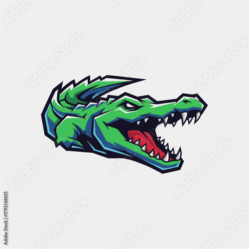 Aggressive Crocodile Head Esports Mascot Logo