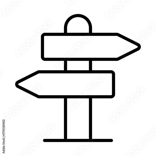 Minimalist signpost vector illustration for direction and choice