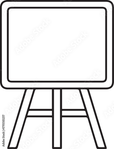 vector line icon of business planing whiteboard with stand on white background Adobe Illustrator Artwork
