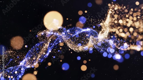 Dynamic Celestial Background of Bokeh Lights and Sparkling Particles