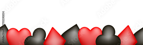 Card suit seamless background. Vector illustration isolated on a white background.