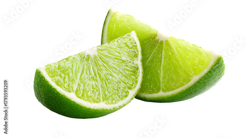 Lime Wedges, isolated on transparent background