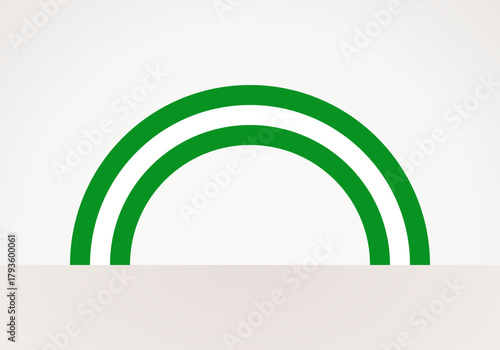 Semicircular flag of Rotterdam or Cesar. Arc shape like a rainbow.