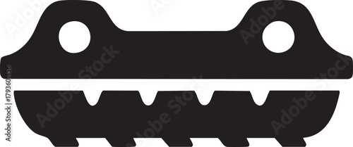 Simple black silhouette of an alligator head with visible teeth