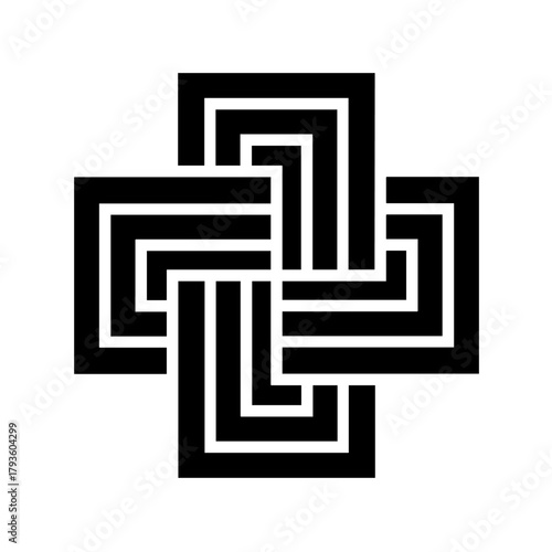 A vector maze or labyrinth puzzle game for kids with a clear path to success and exit illustration