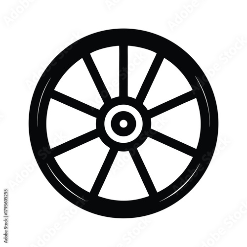 Old Cart Wheel Silhouette Symbol