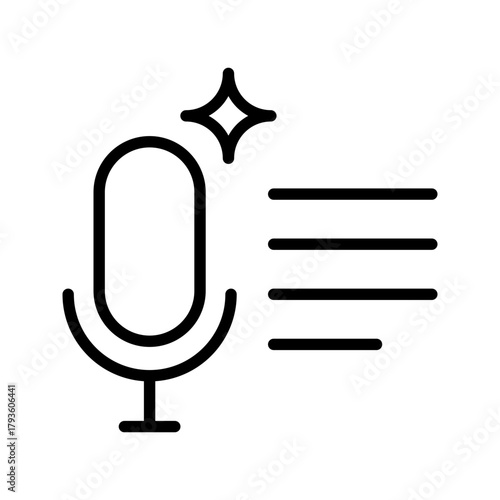Outline voice-to-text typing speech recognition line
