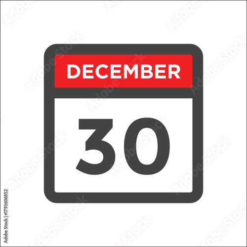 December 30 calendar icon day of month