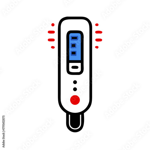 Infrared Thermometer Icon – Contactless Temperature Checker Vector