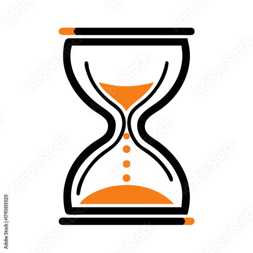 Orange Hourglass Icon – Time Countdown Vector Symbol