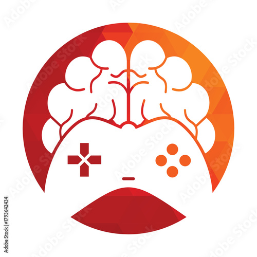 Brain game logo vector illustration. Mind game logo design icon.