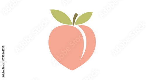 Illustration of a simple illustration of a peach