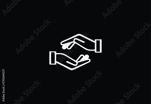 The hand up and down Logo design for your company branding