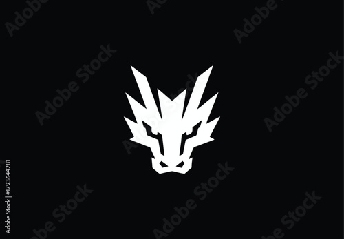 dragon head like a tattoo Logo design for your company branding