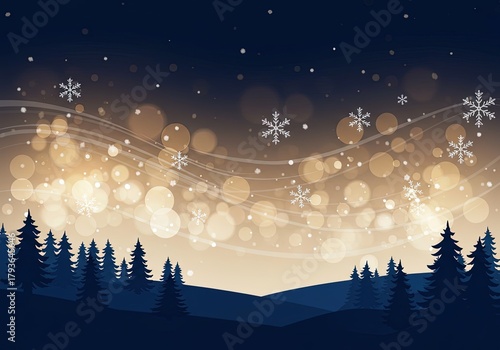Christmas and New Year Winter Holiday Background