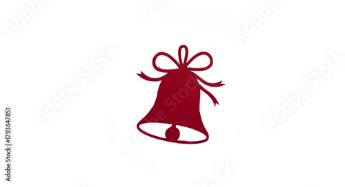 Red Christmas Bell with Ribbon Bow Illustration

